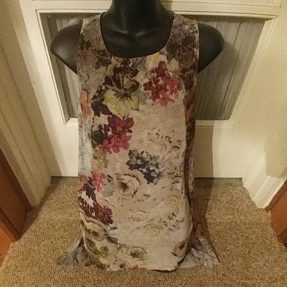 Sophie Rue Sheath Tunic Top Key Hole Back, Slits